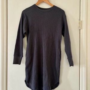 Waffle Crew Neck Long-Sleeve Dress / Size XS